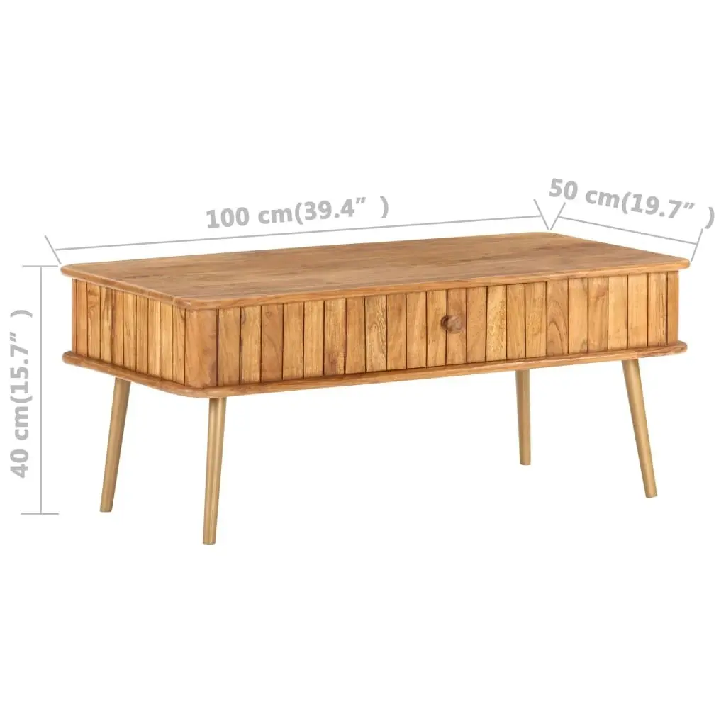 Coffee Table 100x50x40 cm Solid Acacia Wood 289650