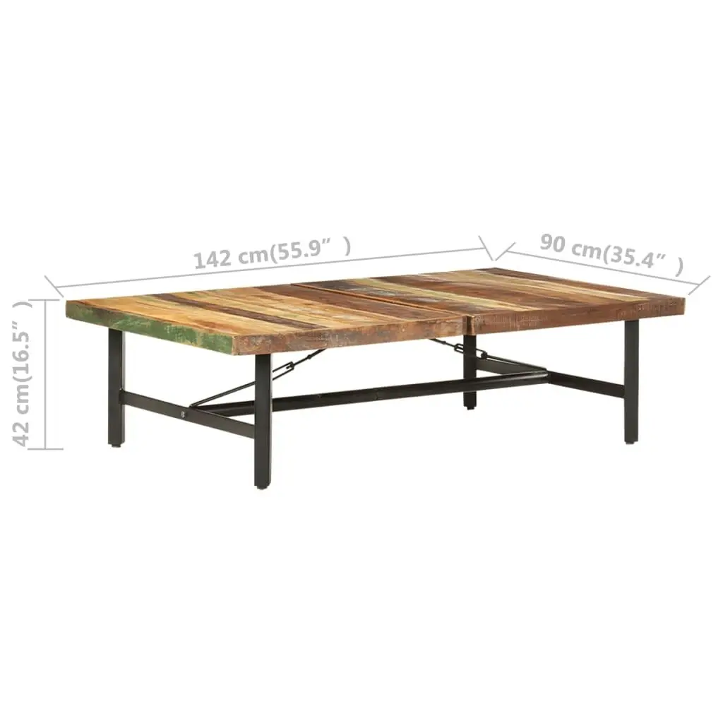 Coffee Table 142x90x42 cm Solid Reclaimed Wood 320654