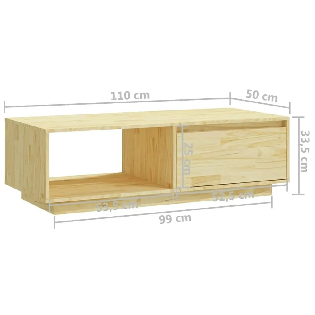 Coffee Table 110x50x33.5 cm Solid Pinewood 809882