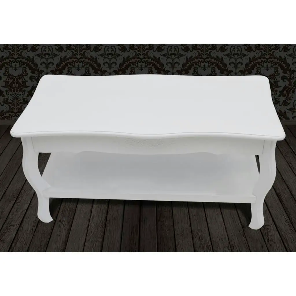 Coffee Table 2 Tiers MDF White 60629