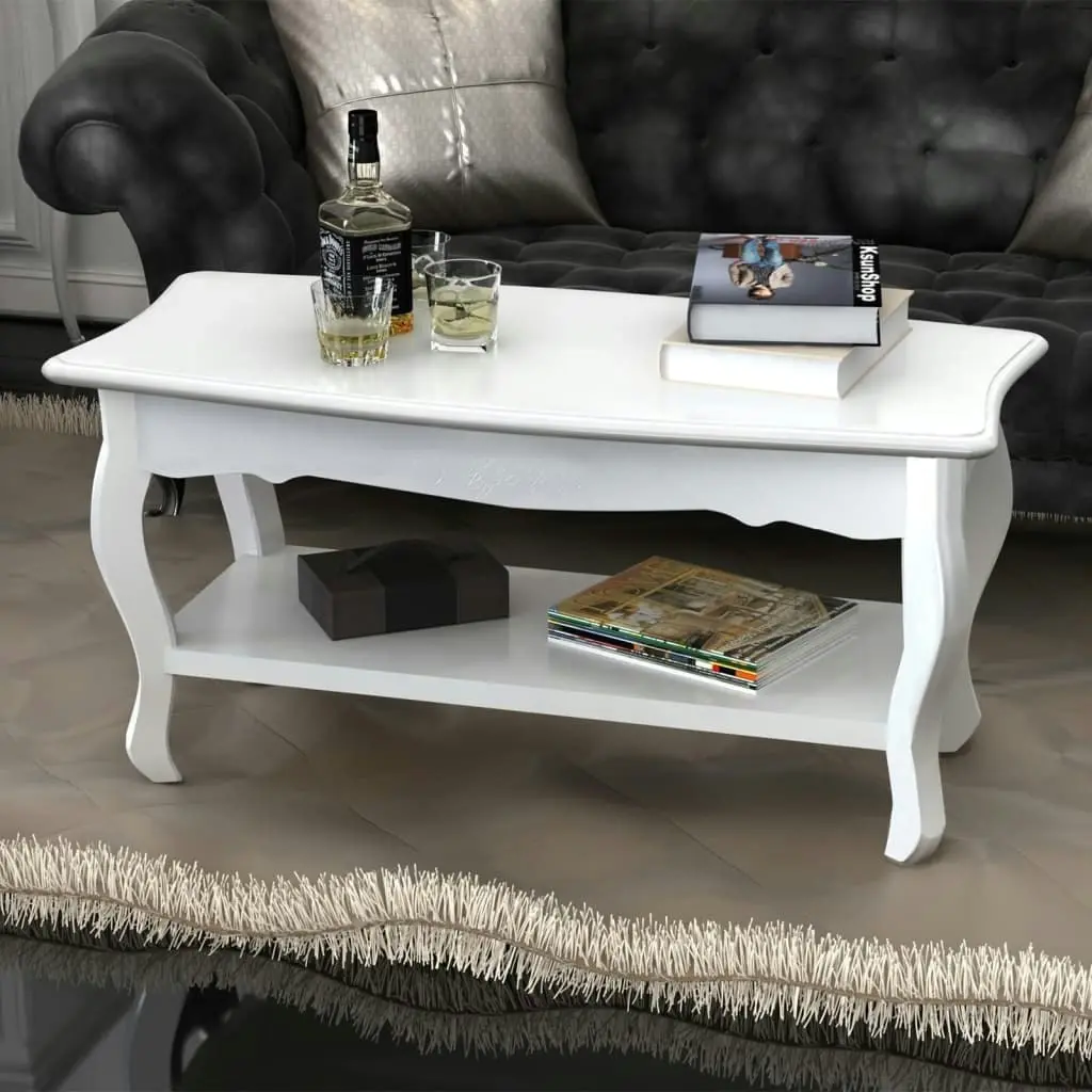 Coffee Table 2 Tiers MDF White 60629