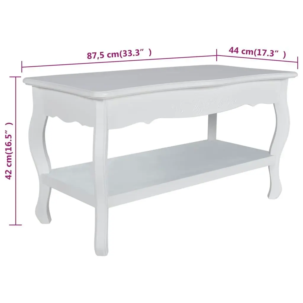 Coffee Table 2 Tiers MDF White 60629