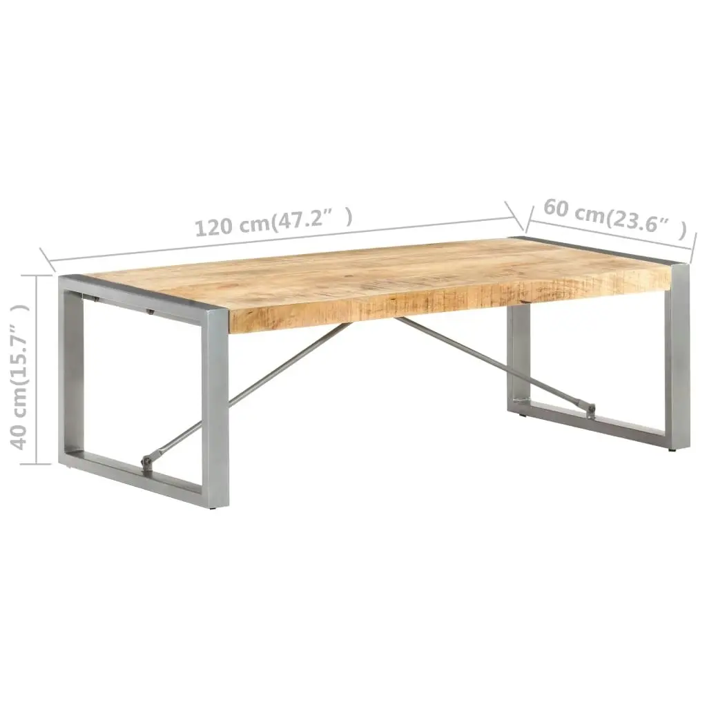 Coffee Table 120x60x40 cm Rough Mango Wood 321538