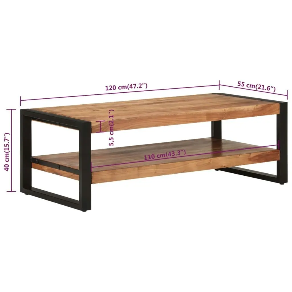 Coffee Table 120x55x40 cm Solid Wood Acacia 352307