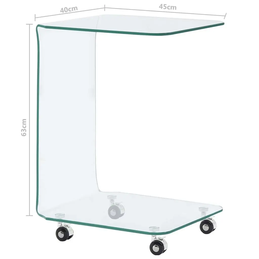 Coffee Table 45x40x63 cm Tempered Glass 284726