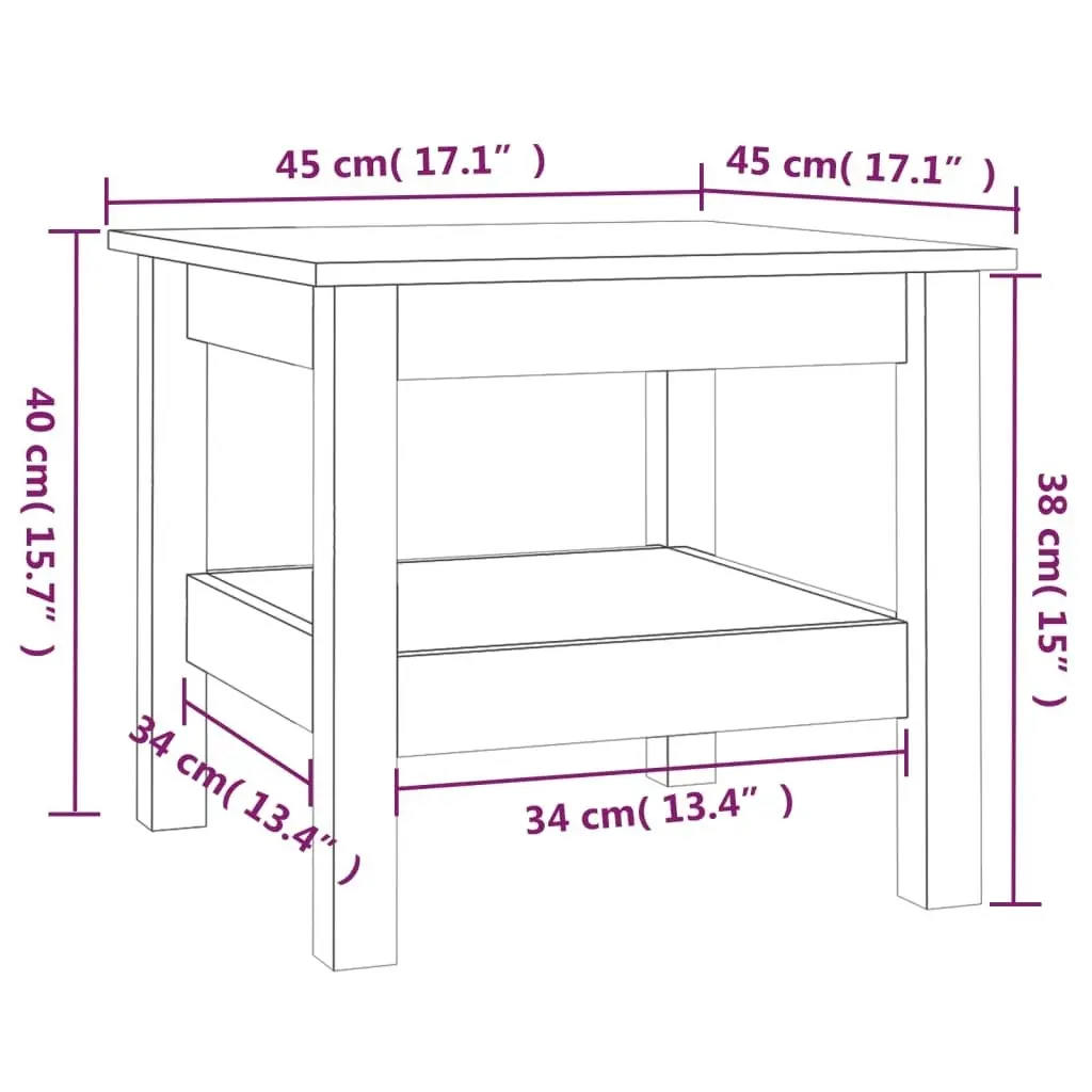 Coffee Table 45x45x40 cm Solid Wood Pine 814264