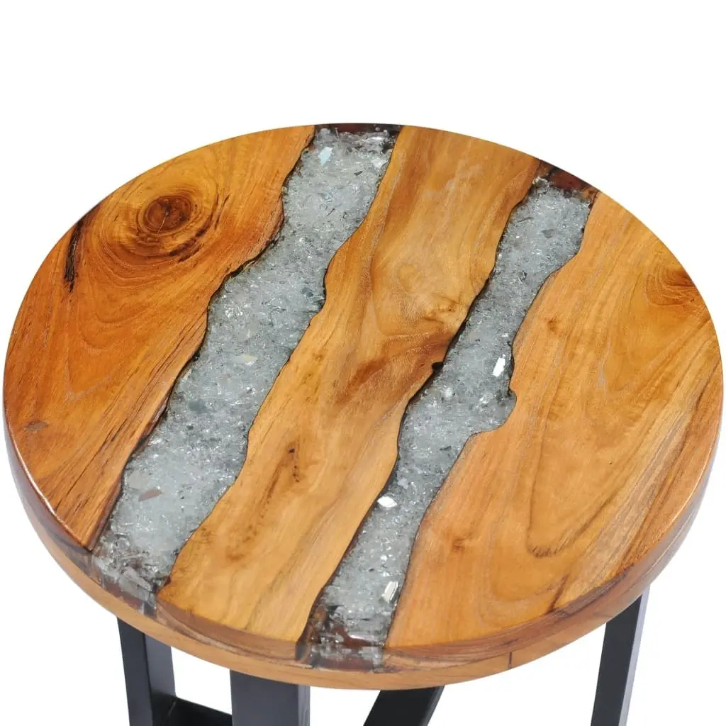 Coffee Table 40x45 cm Solid Teak Wood and Polyresin 281652