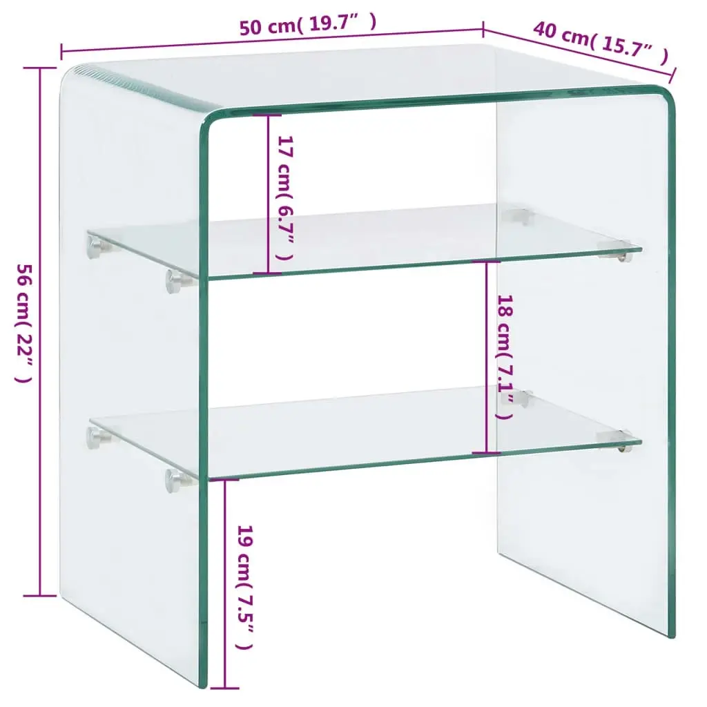 Coffee Table 50x40x56 cm Tempered Glass 284727