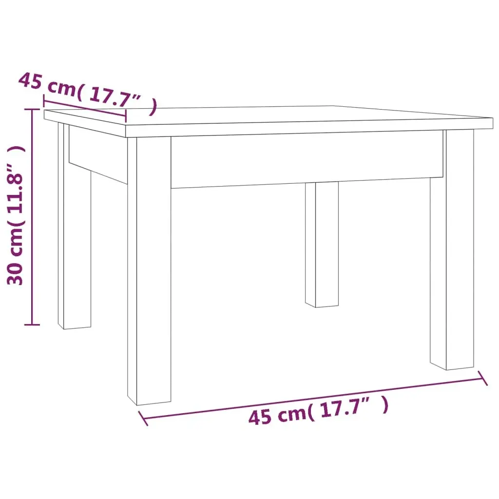 Coffee Table 45x45x30 cm Solid Wood Pine 814224