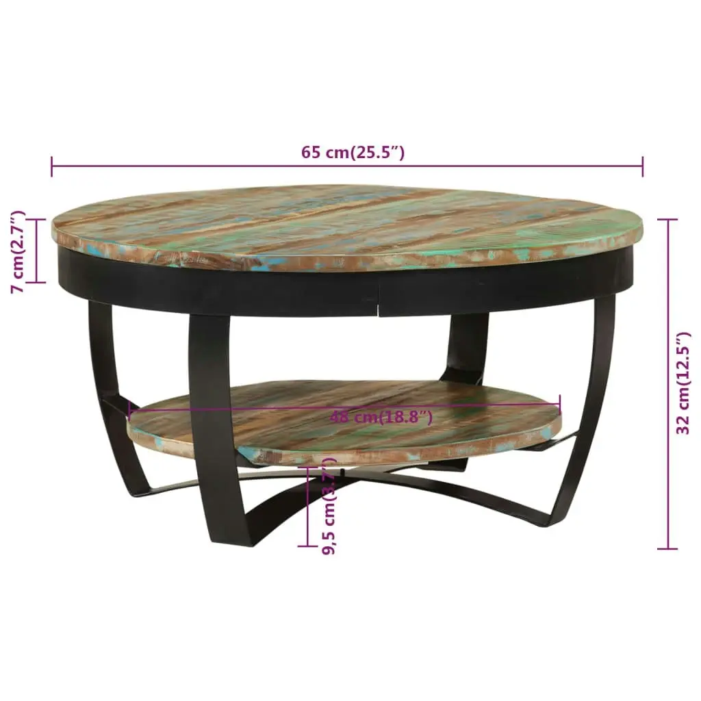 Coffee Table 65 cm Solid Reclaimed Wood 244674