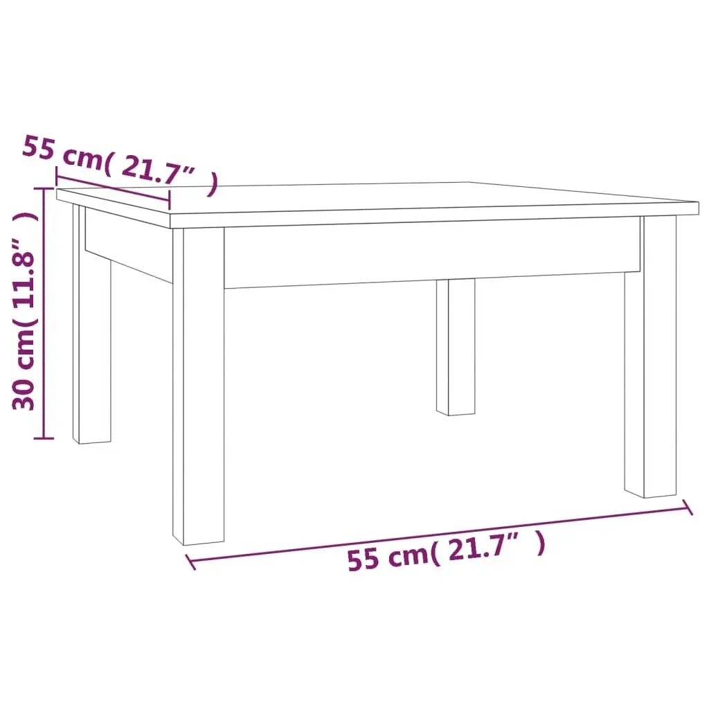 Coffee Table 55x55x30 cm Solid Wood Pine 814229