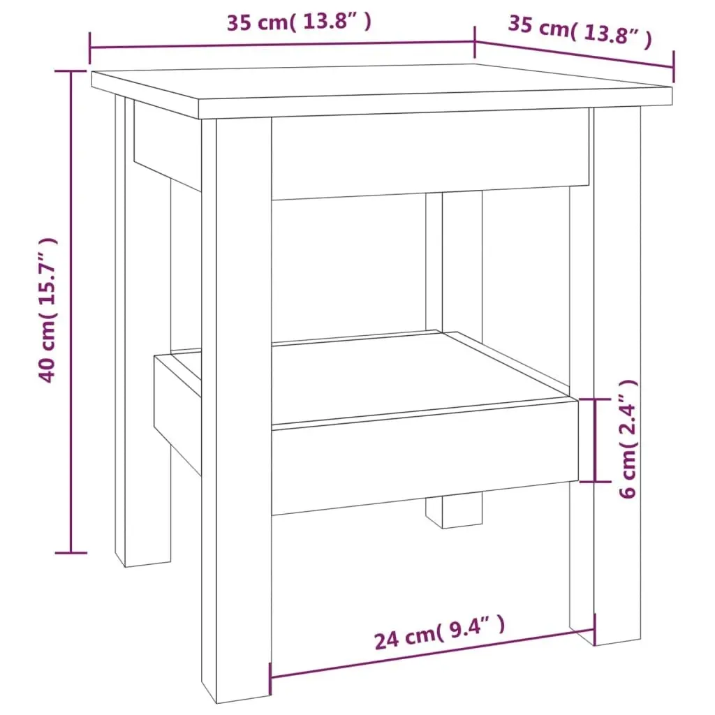 Coffee Table 35x35x40 cm Solid Wood Pine 814259