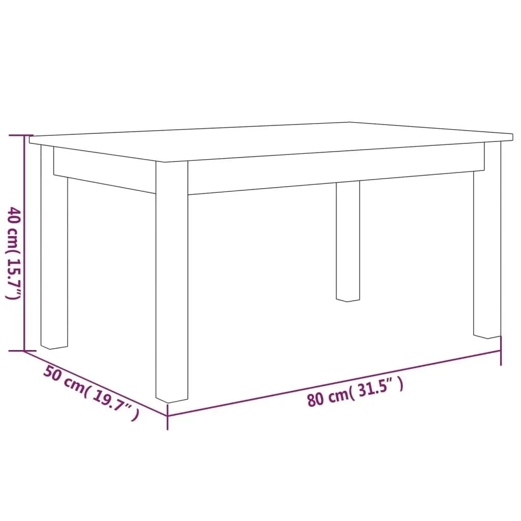 Coffee Table 80x50x40 cm Solid Wood Pine 814279