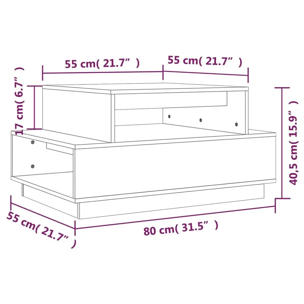 Coffee Table 80x55x40.5 cm Solid Wood Pine 814514