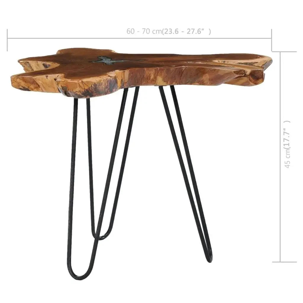 Coffee Table 70x45 cm Solid Teak Wood and Polyresin 281651