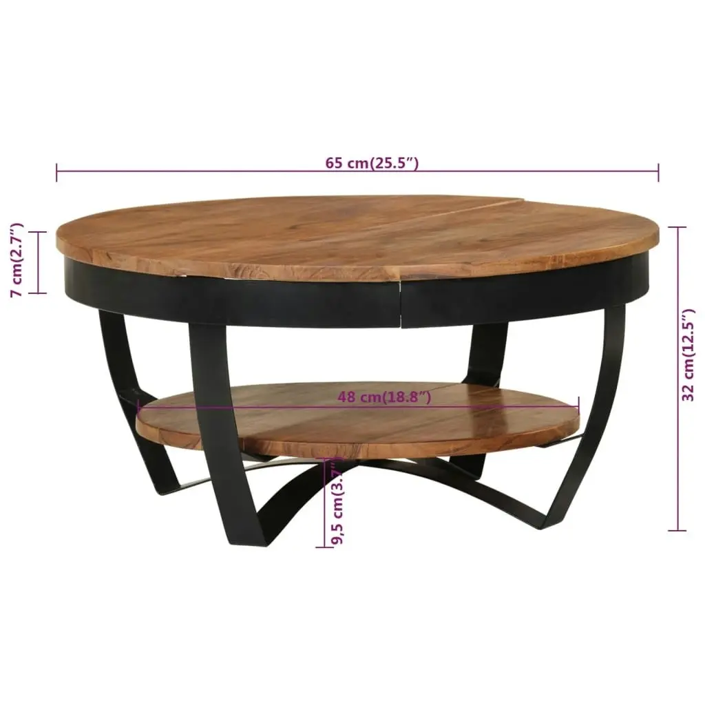 Coffee Table 65x65x32 cm Solid Acacia Wood 289616