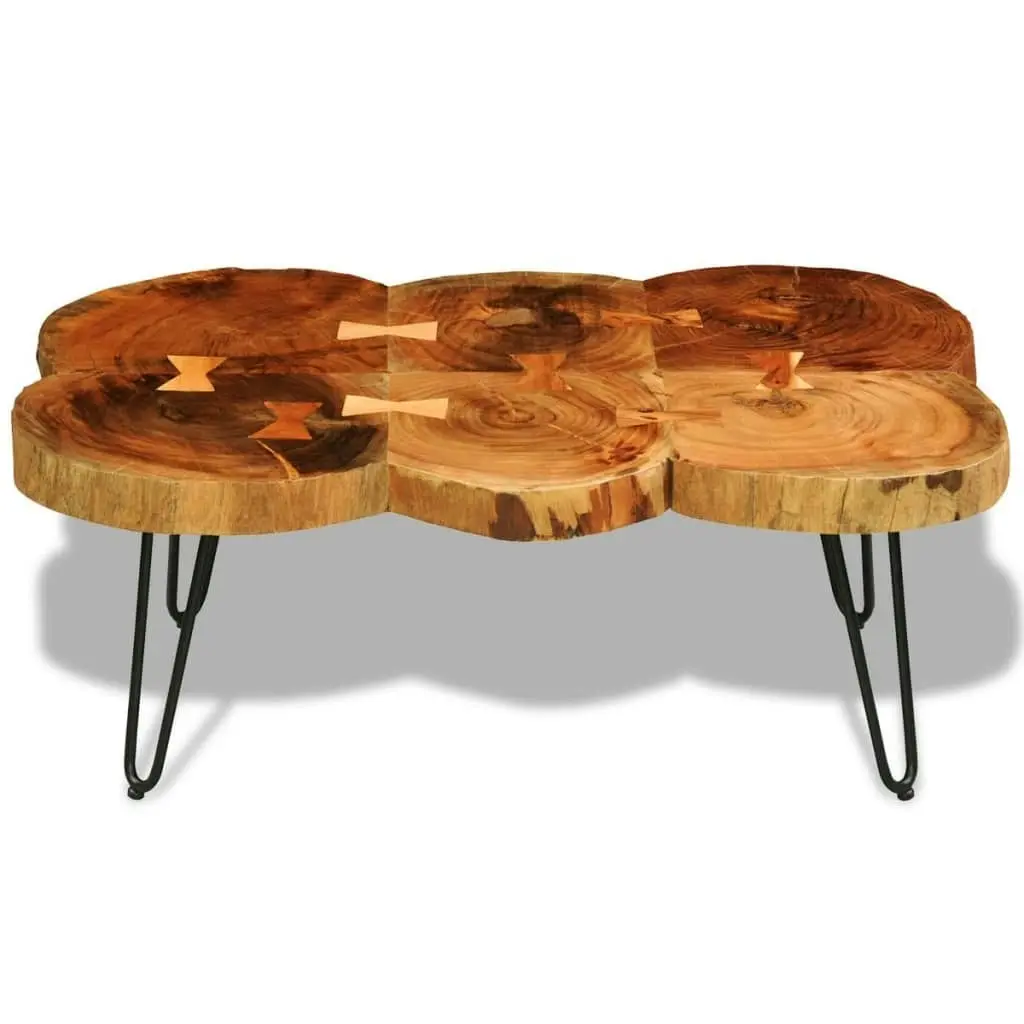 Coffee Table 35 cm 6 Trunks Solid Sheesham Wood 242443