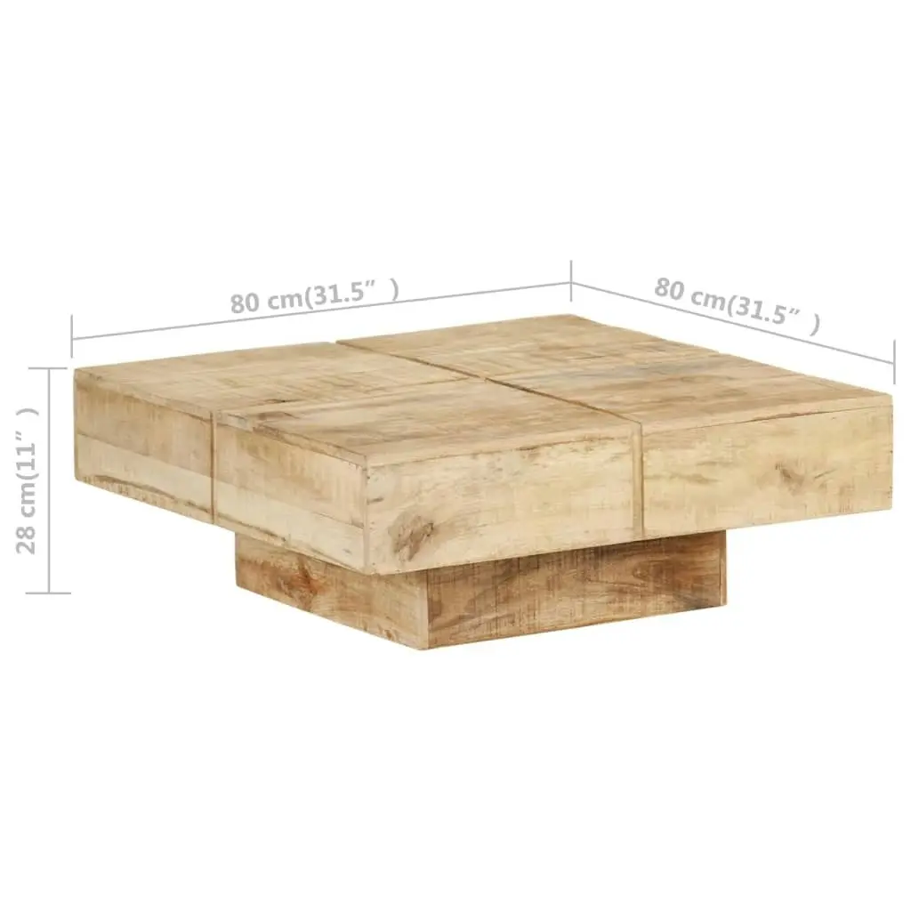 Coffee Table 80x80x28 cm Solid Mango Wood 323592