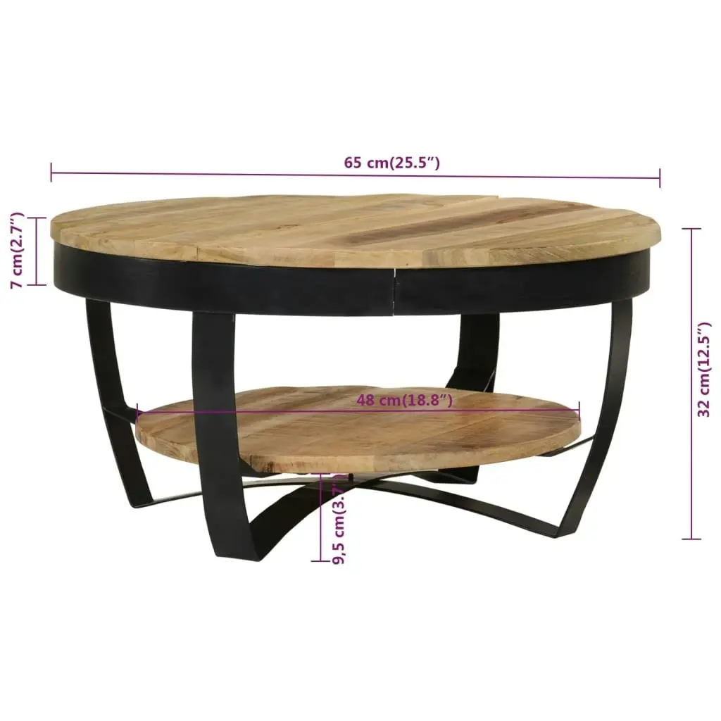 Coffee Table 65 cm Solid Rough Mango Wood 244675