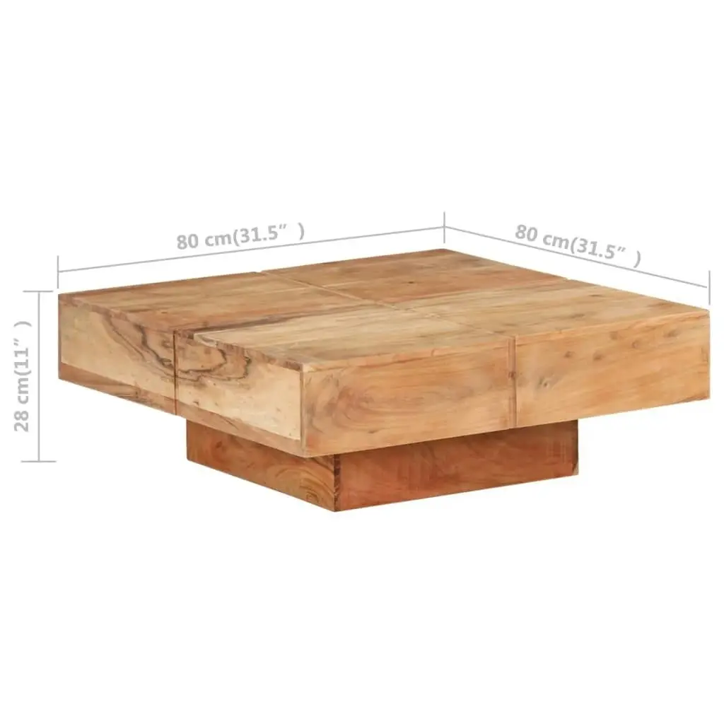 Coffee Table 80x80x28 cm Solid Acacia Wood 323593