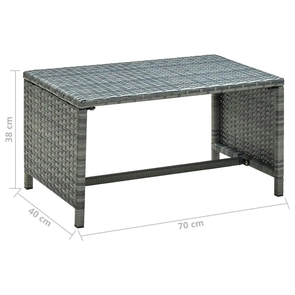 Coffee Table Anthracite 70x40x38 cm Poly Rattan 46394