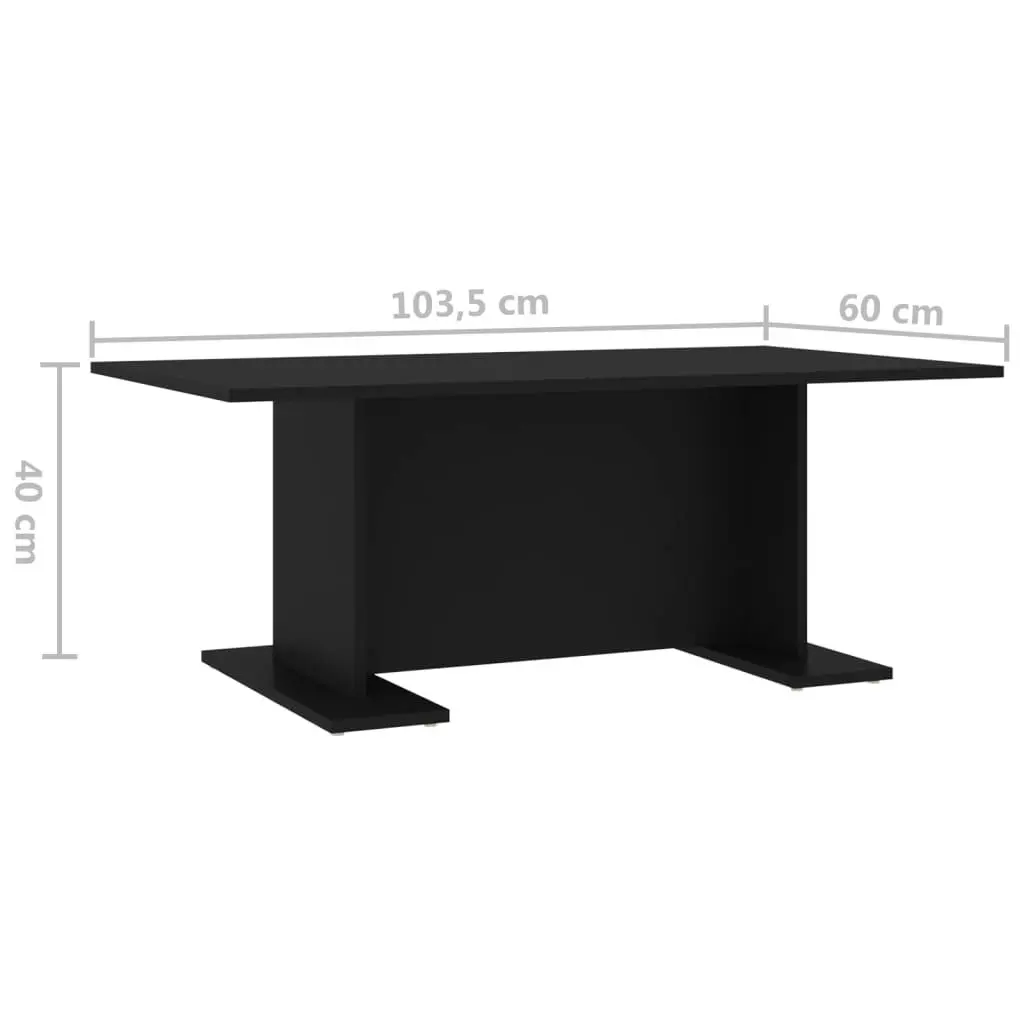 Coffee Table Black 103.5x60x40 cm Engineered Wood 806841