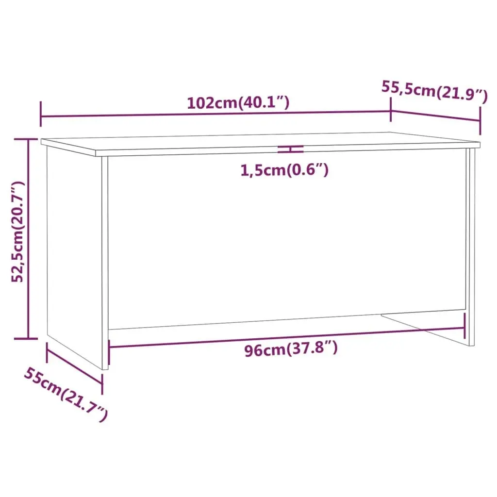 Coffee Table Black 102x55.5x52.5 cm Engineered Wood 809666