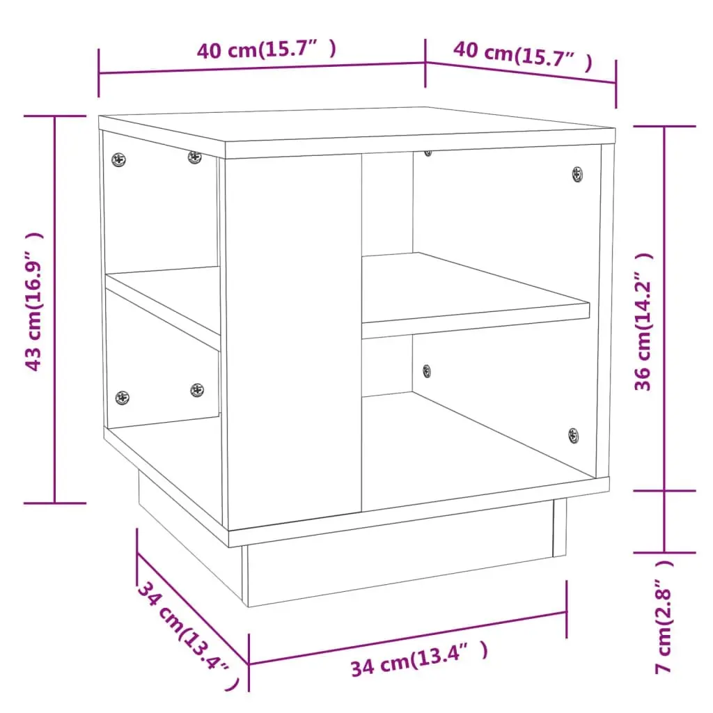 Coffee Table Black 40x40x43 cm Engineered Wood 810299