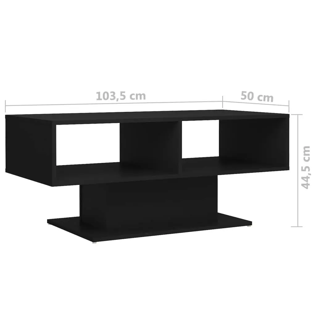 Coffee Table Black 103.5x50x44.5 cm Engineered Wood 806823