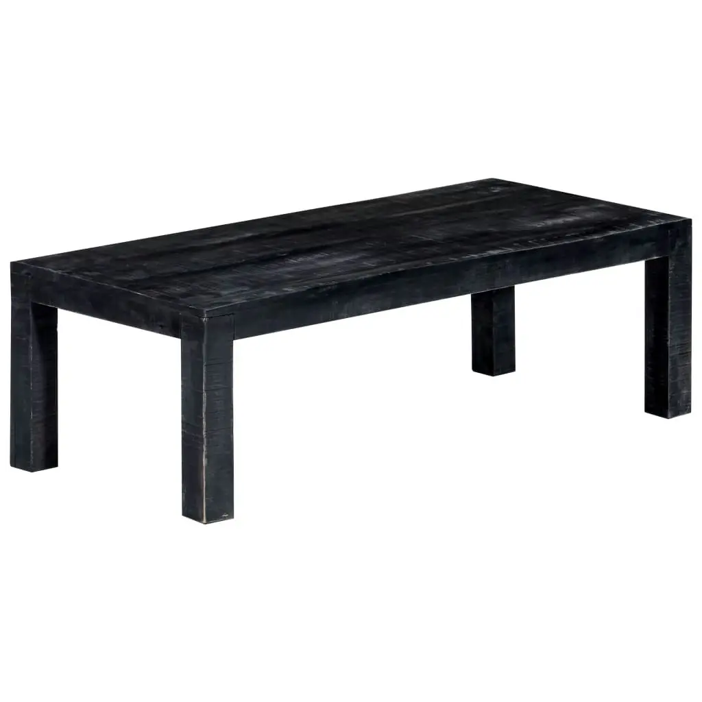 Coffee Table Black 110x50x35 cm Solid Mango Wood 247993