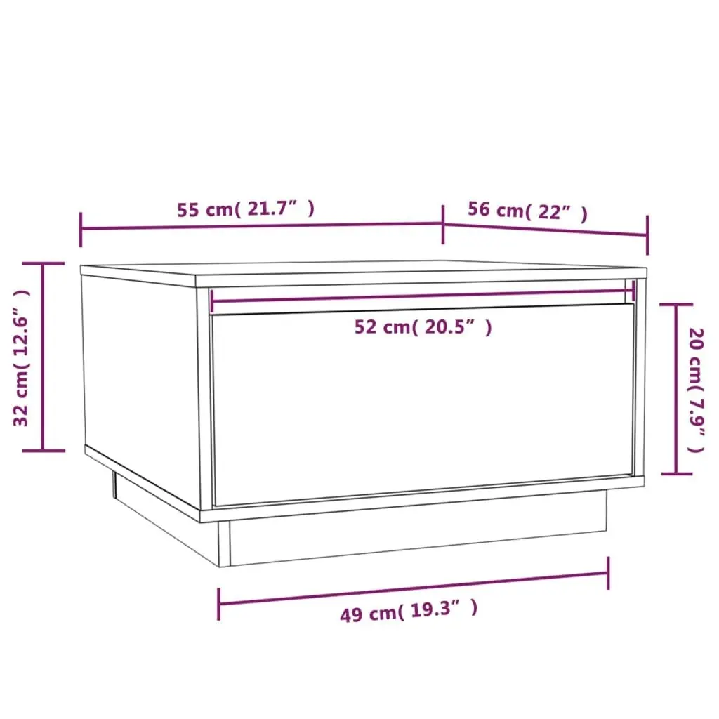 Coffee Table Black 55x56x32 cm Solid Wood Pine 813409