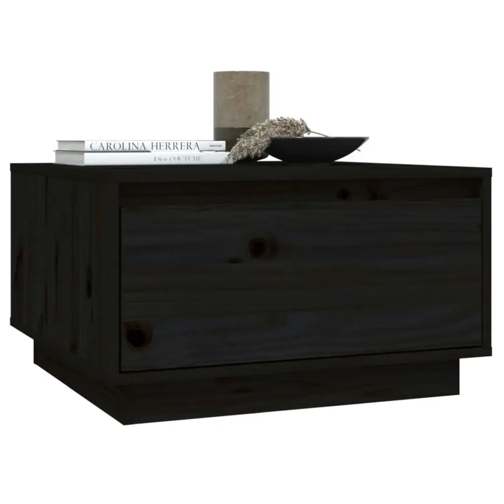 Coffee Table Black 55x56x32 cm Solid Wood Pine 813409