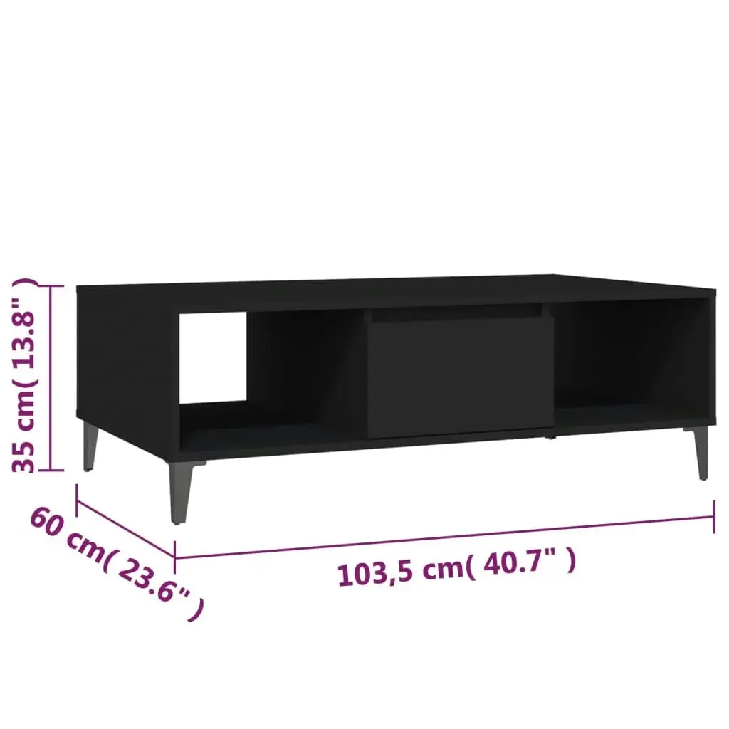 Coffee Table Black 103.5x60x35 cm Engineered Wood 806023