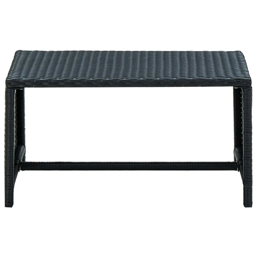 Coffee Table Black 70x40x38 cm Poly Rattan 46392