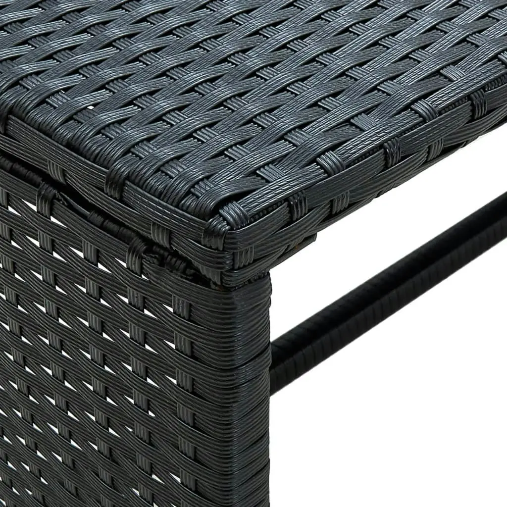 Coffee Table Black 70x40x38 cm Poly Rattan 46392