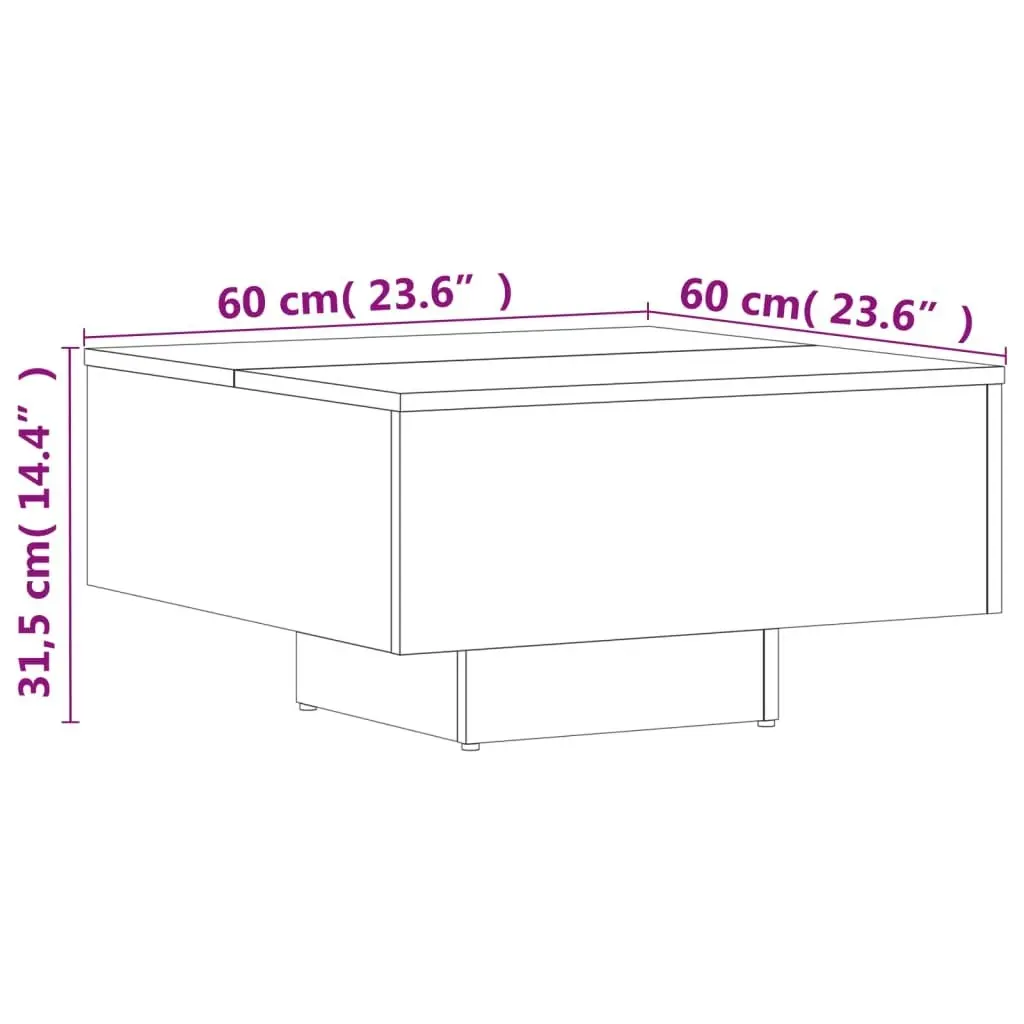 Coffee Table Black 60x60x31.5 cm Engineered Wood 806886