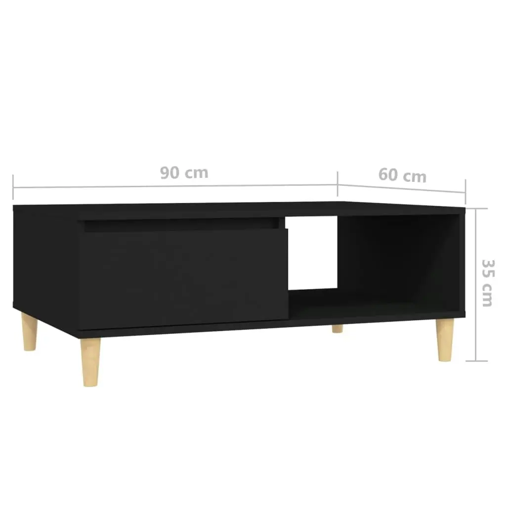 Coffee Table Black 90x60x35 cm Engineered Wood 805996