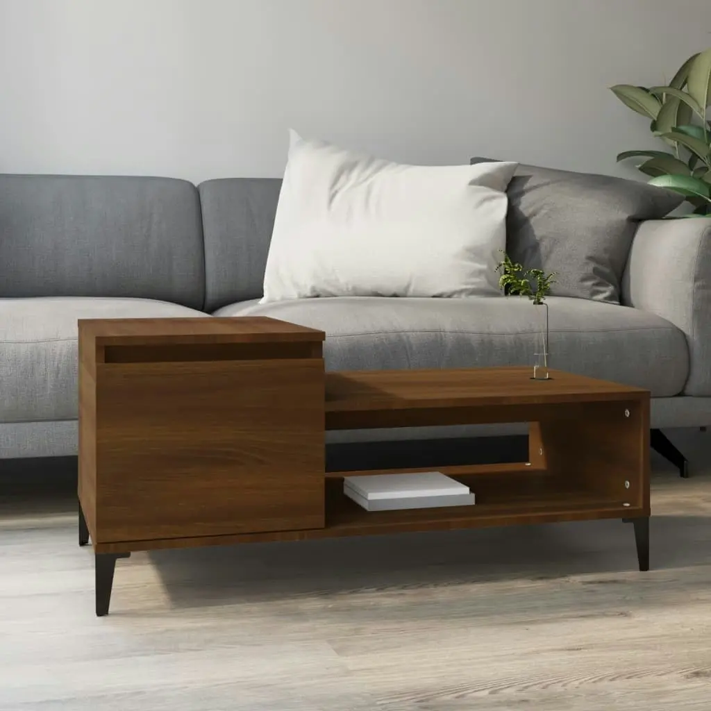 Coffee Table Brown Oak 100x50x45 cm Engineered Wood 821139