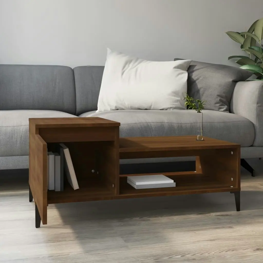 Coffee Table Brown Oak 100x50x45 cm Engineered Wood 821139