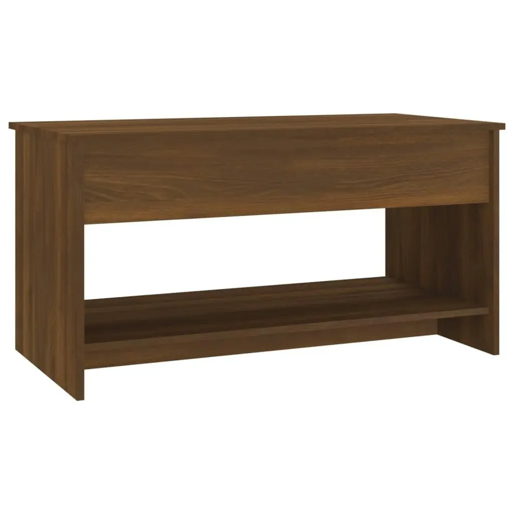 Coffee Table Brown Oak 102x50x52.5 cm Engineered Wood 819292