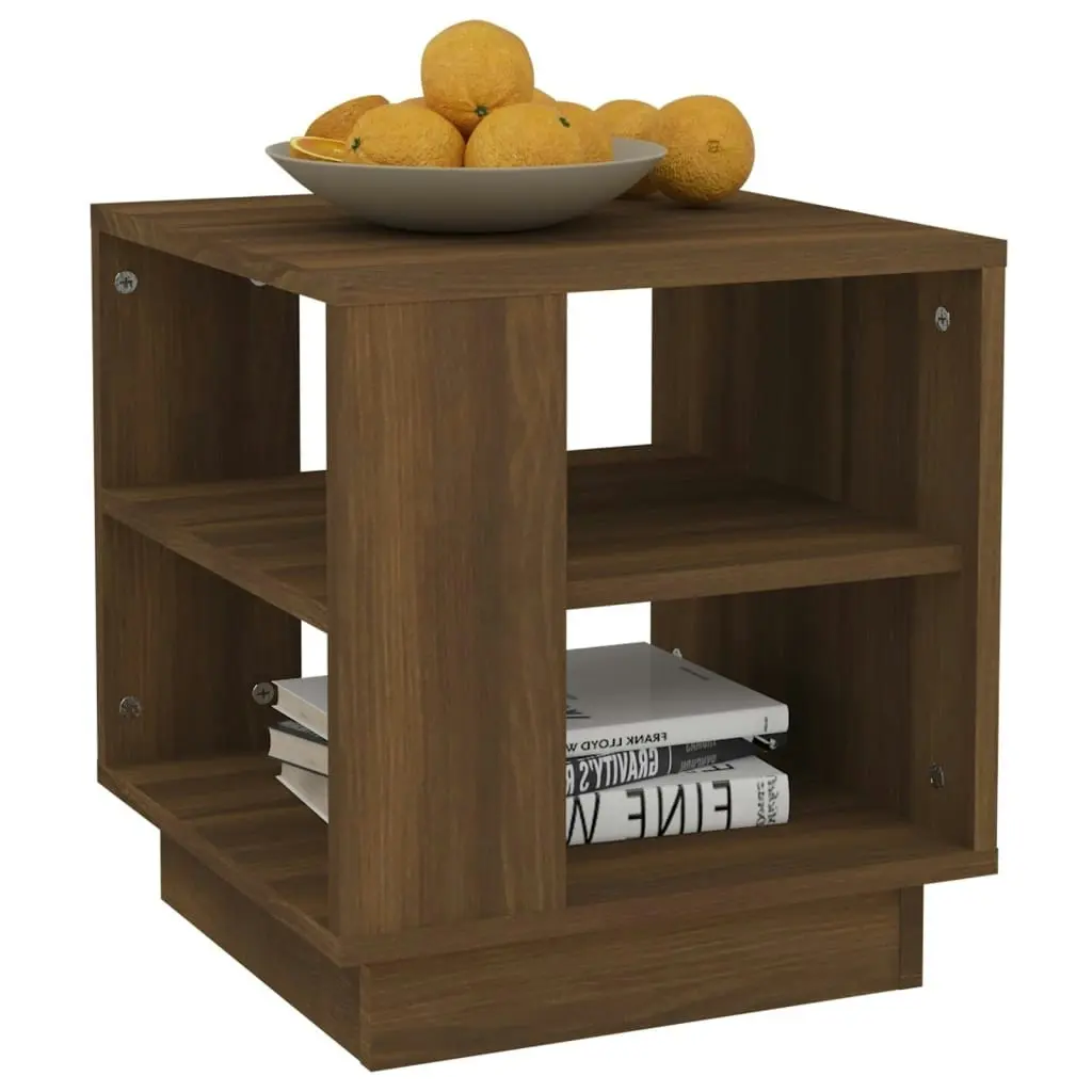 Coffee Table Brown Oak 40x40x43 cm Engineered Wood 813091