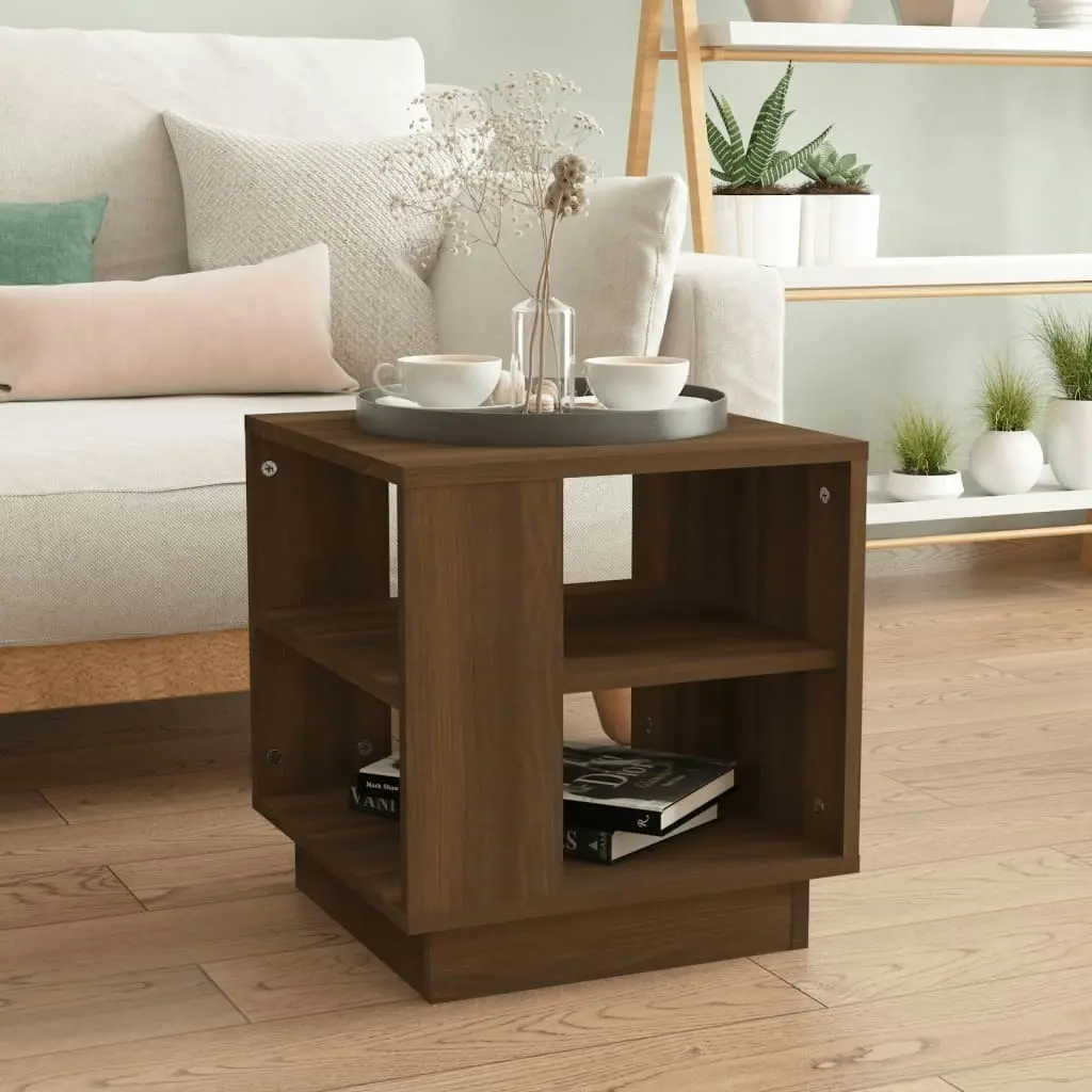 Coffee Table Brown Oak 40x40x43 cm Engineered Wood 813091