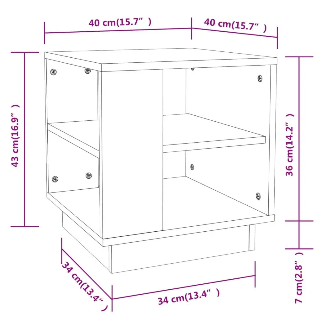 Coffee Table Brown Oak 40x40x43 cm Engineered Wood 813091