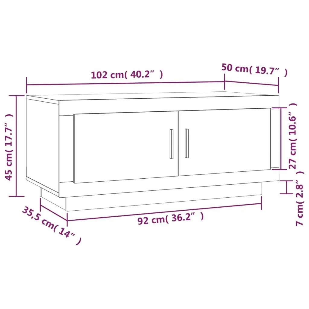 Coffee Table Brown Oak 102x50x45 cm Engineered Wood 817233