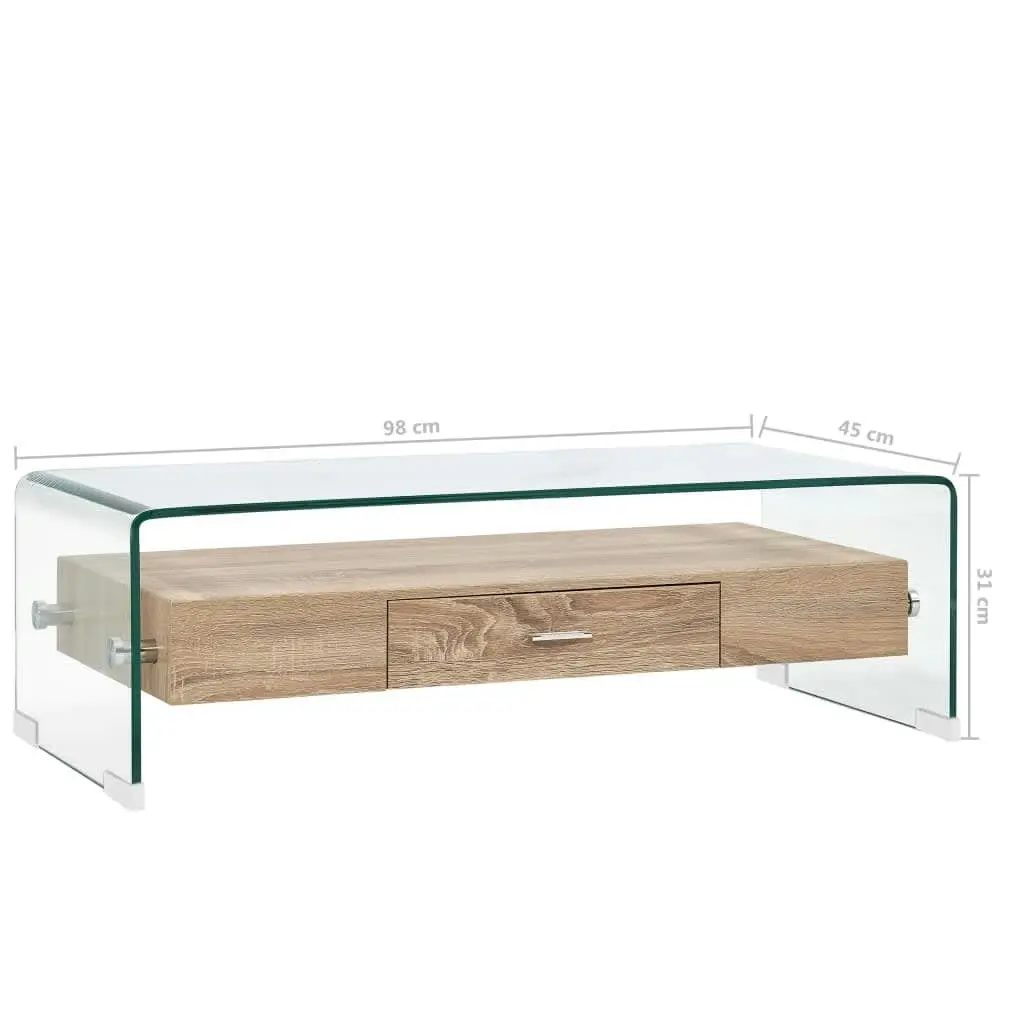 Coffee Table Clear 98x45x31 cm Tempered Glass 284747