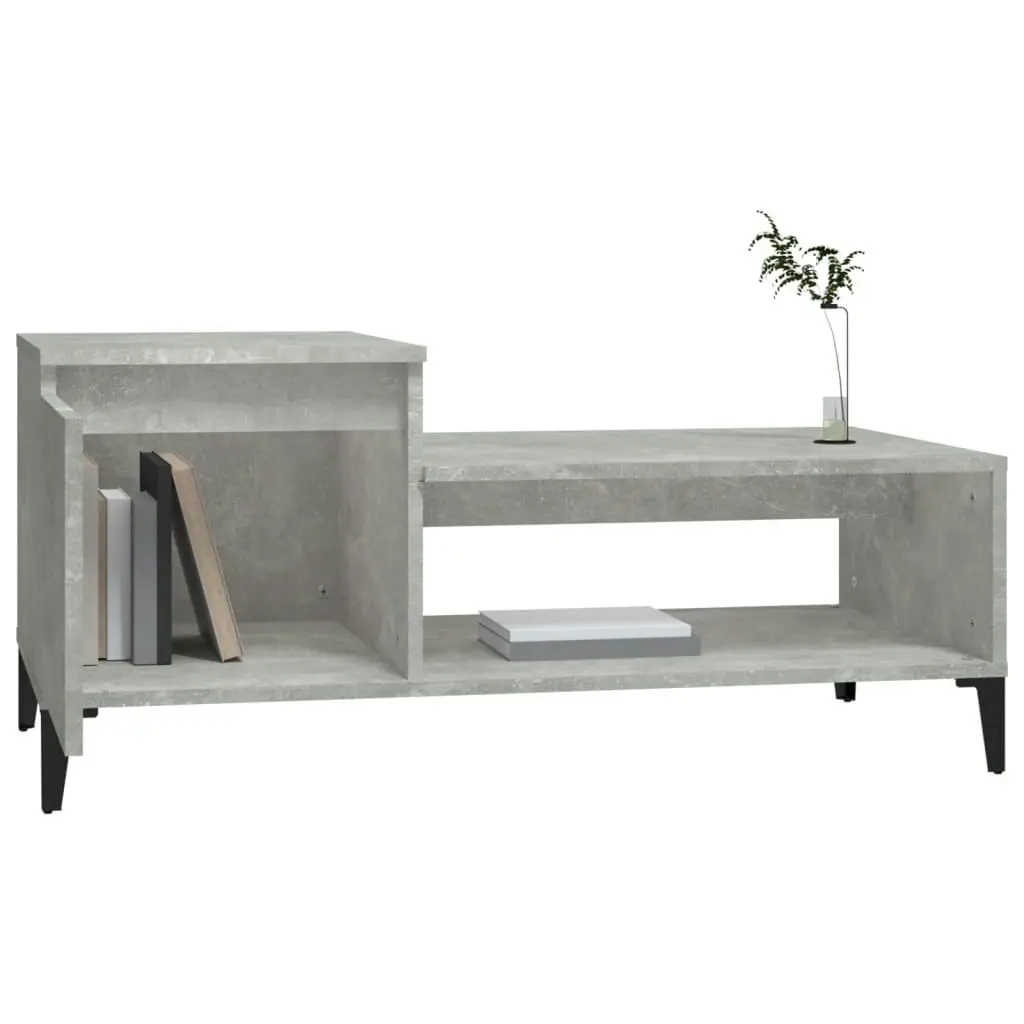 Coffee Table Concrete Grey 100x50x45 cm Engineered Wood 821136