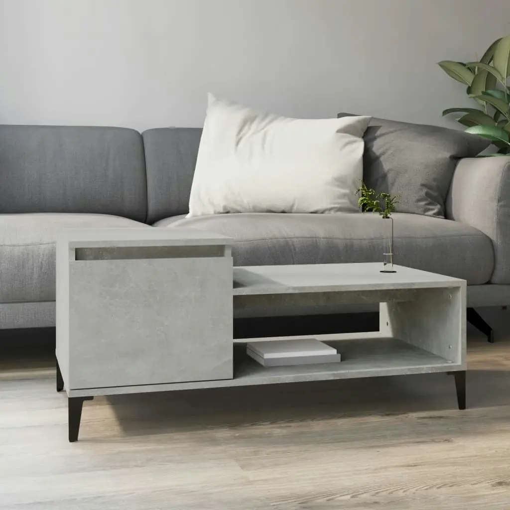 Coffee Table Concrete Grey 100x50x45 cm Engineered Wood 821136