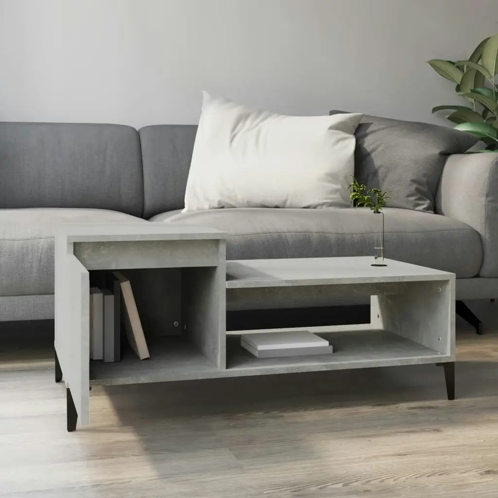 Coffee Table Concrete Grey 100x50x45 cm Engineered Wood 821136