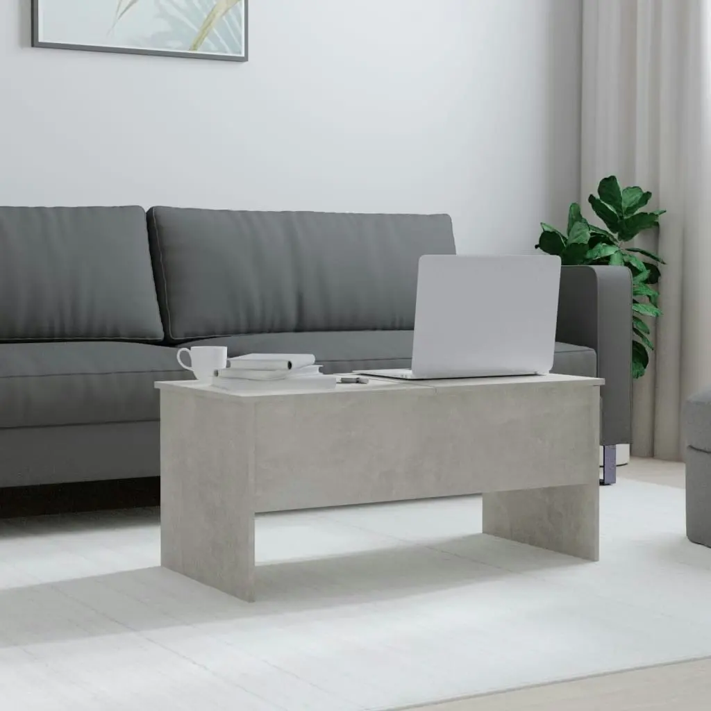 Coffee Table Concrete Grey 102x50.5x46.5 cm Engineered Wood 809723