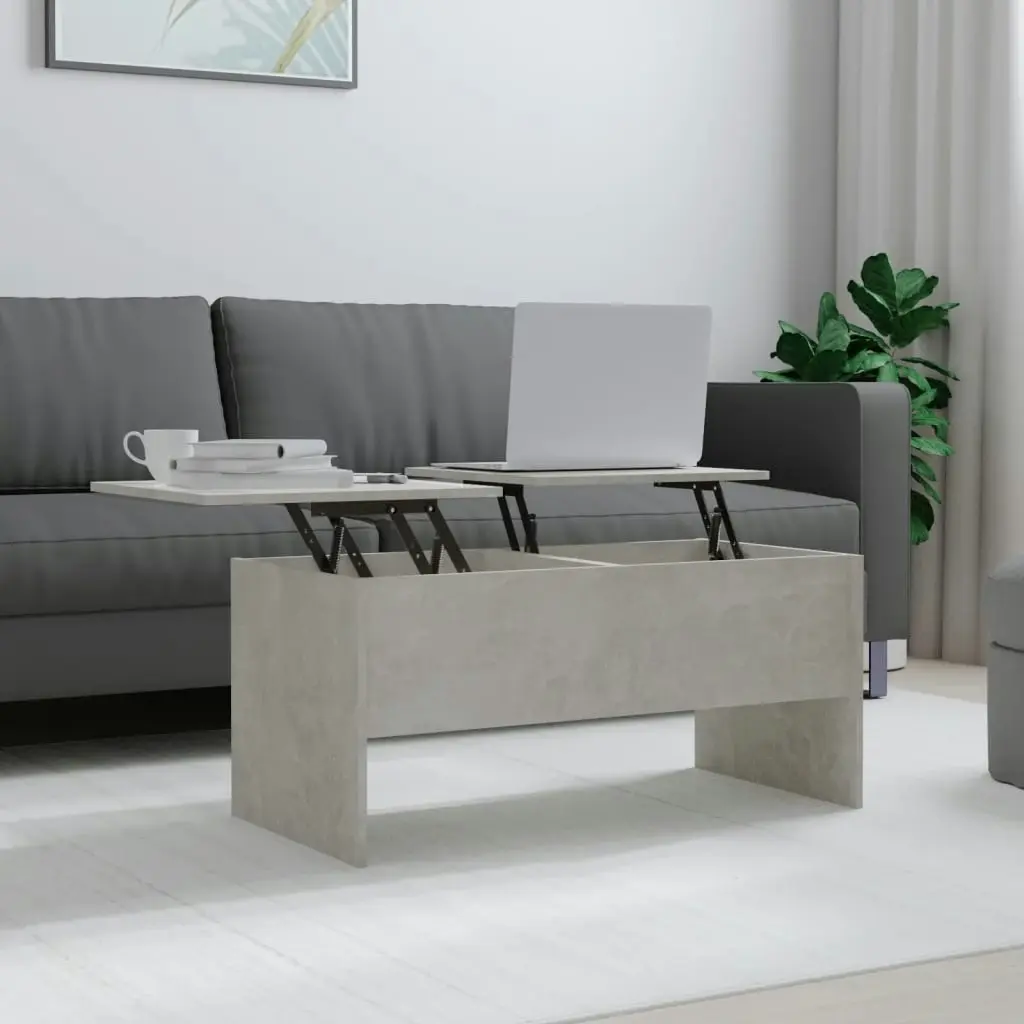 Coffee Table Concrete Grey 102x50.5x46.5 cm Engineered Wood 809723